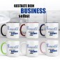 Preview: Dein Business selbst Gestalten - Personalisierbar mit eigenem Logo und Text - 6 Farben stehen zur Auswahl - Logo-Keramiktasse BLAU