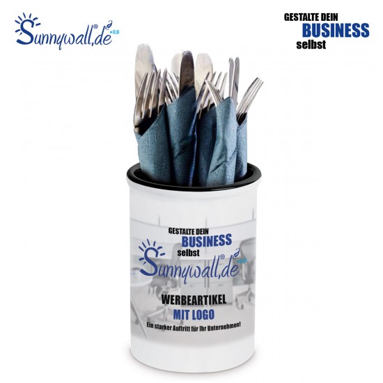 Dein Business selbst Gestalten - Personalisierbar mit eigenem Logo und Text - Stiftebecher - Keramikbecher